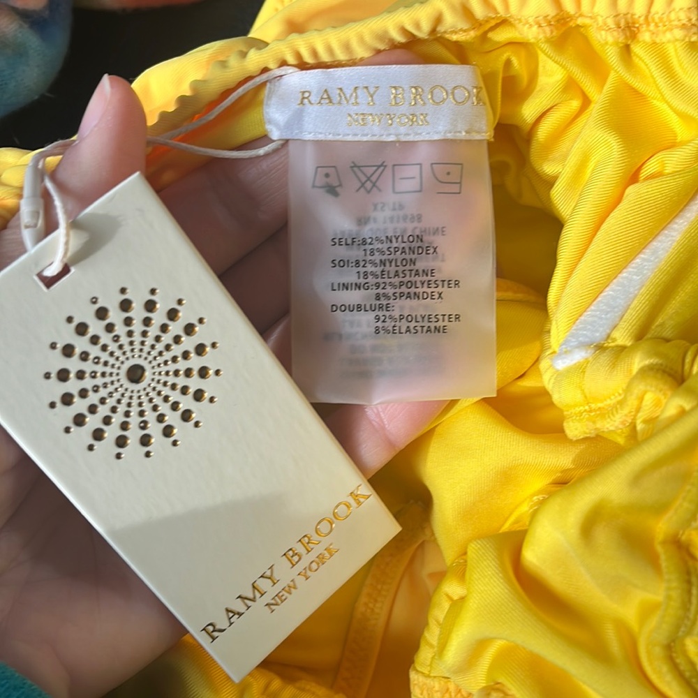 NWT $228 Ramy Brook Marta Strapless Swimsuit One Piece size XXS sunflower - Picture 5 of 10